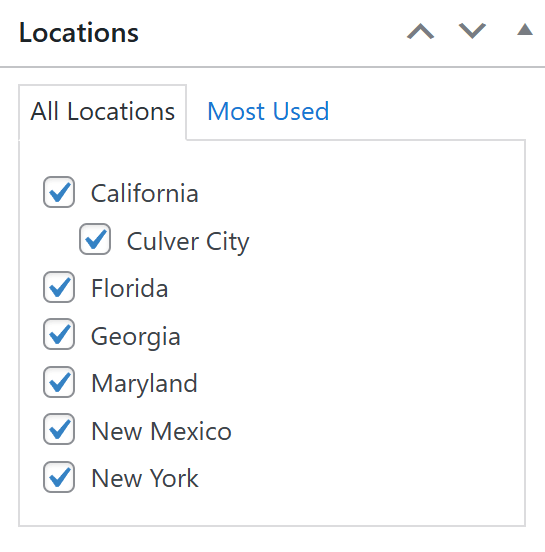 Under the Locations section, select one or more places where the product is stored