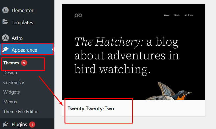 Go to Appearance → Themes and activate the Storefront or a default WordPress theme