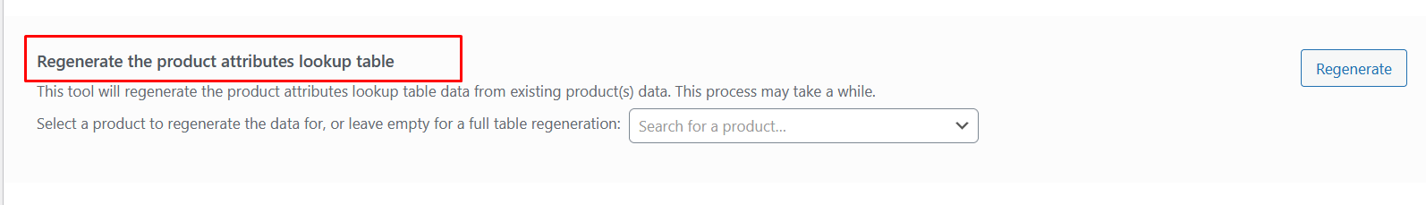 Regenerate Product Lookup Tables