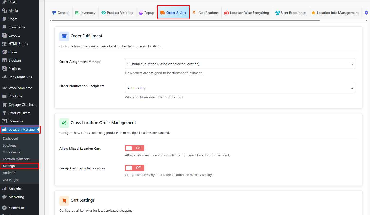 Display Location Switcher In Cart - Plugincy