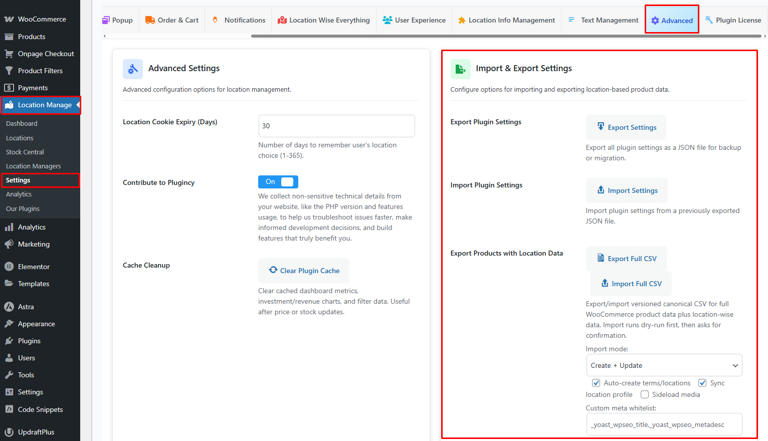 Import & Export Settings - Plugincy