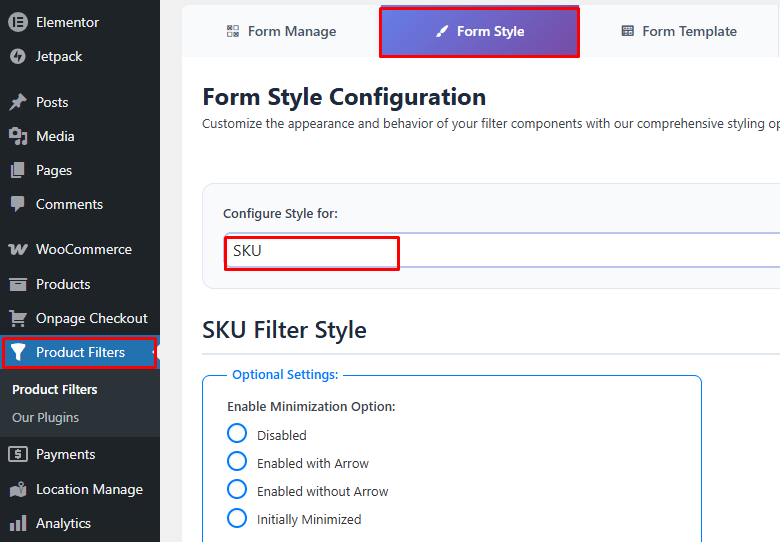 Adjust the filter appearance and settings based on your store