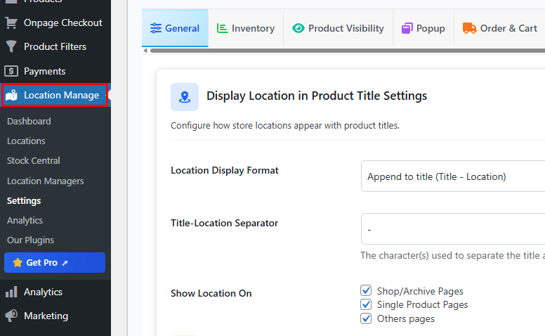 Configure General Settings