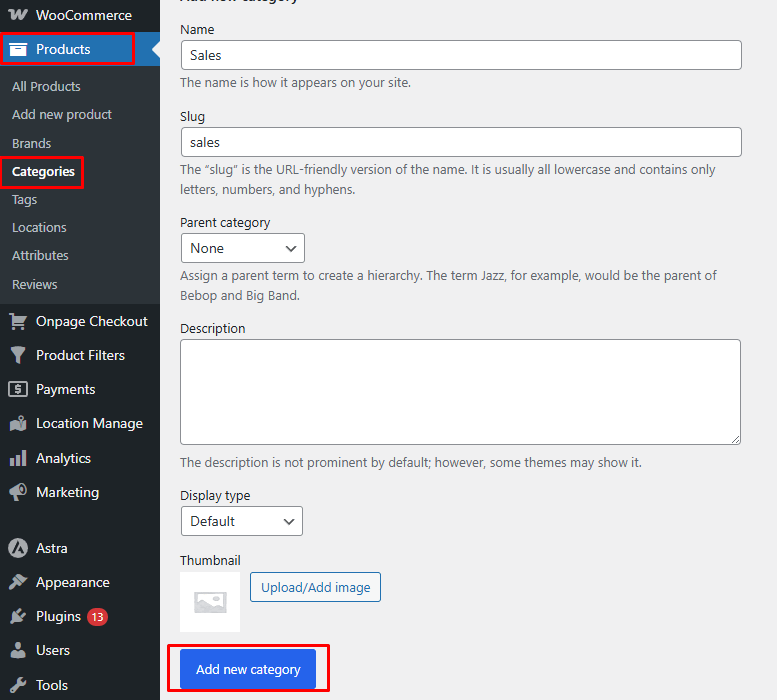 Create A Sale Category