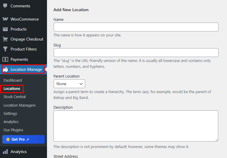 Create Store Locations