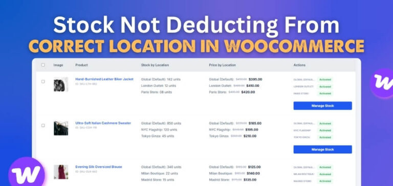 Stock Not Deducting From Correct Location in WooCommerce