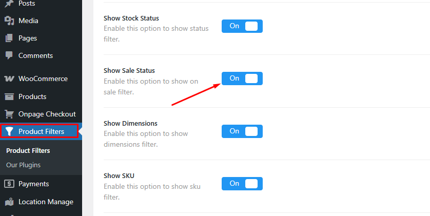 Toggle on the Show Sale Status option