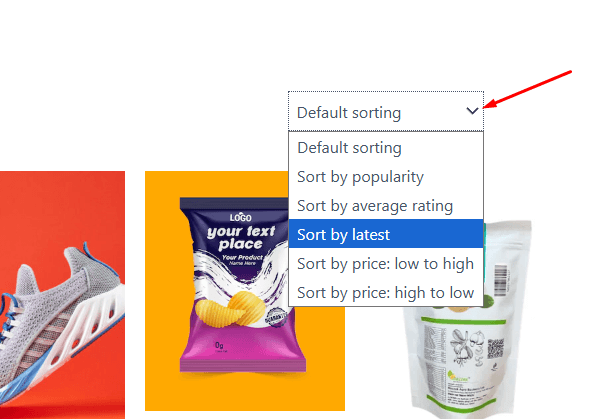 Use Sort by latest on the shop page