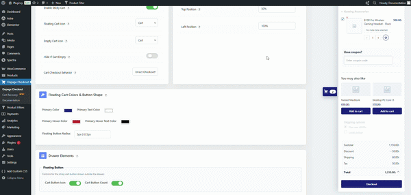 Edit Text Labels in Floating Cart