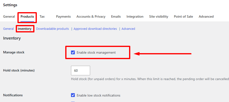 ways to Enable stock management