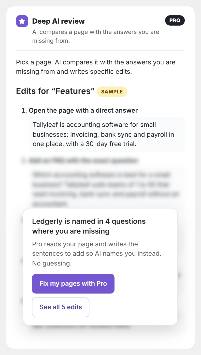 Deep AI review sample in the free version